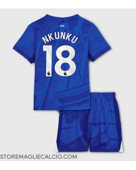 Chelsea Christopher Nkunku #18 Maglia Gara Casa Repliche 2025-26 Bambino